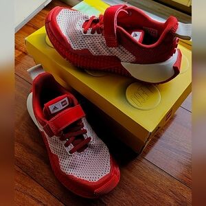 Adidas Lego Sport Kids Red and White Mesh Sneakers Size 1.5